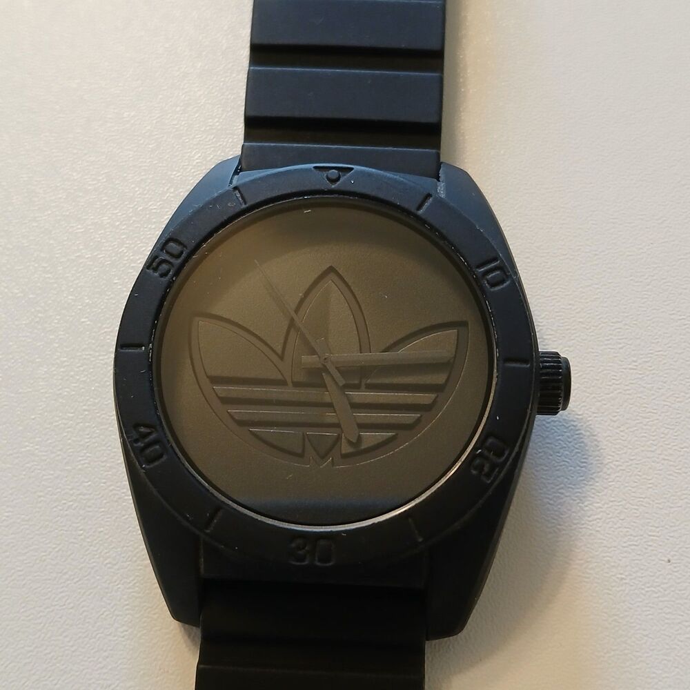 Adidas ADH3199 Matte Black Silicone Strap Unisex Analog Watch